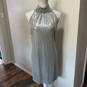 Tribute by Heni Neman - Elegant Silver Dress - Size Medium